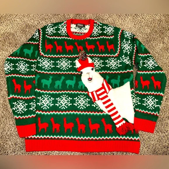 Men’s Ugly Christmas llama sweater sz XXL - Picture 1 of 6